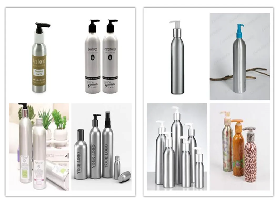 OEM Logo Aluminum Shampoo Bottle with Shampoo Pump