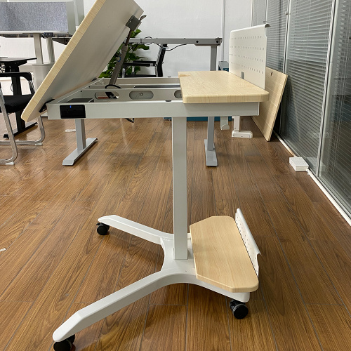 Automatic Height Adjustable Small Sit Stand Mobile Desk