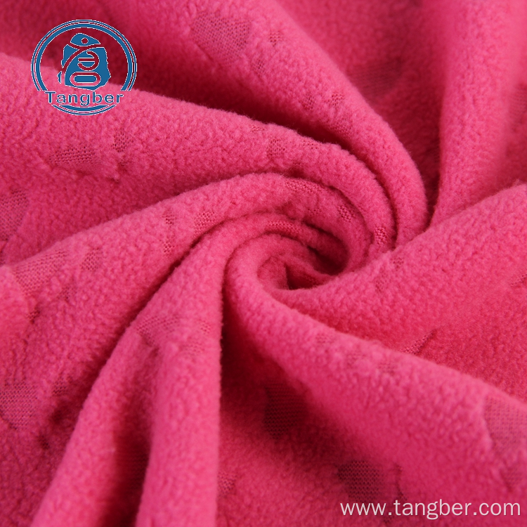 Anti Pilling 100 Polyester polar Fleece Emboss Fabric