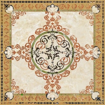 Customized marble sitting room waterjet marble floor