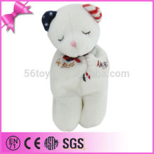 Mini fashion white sleeping bear child toy custom plush toy