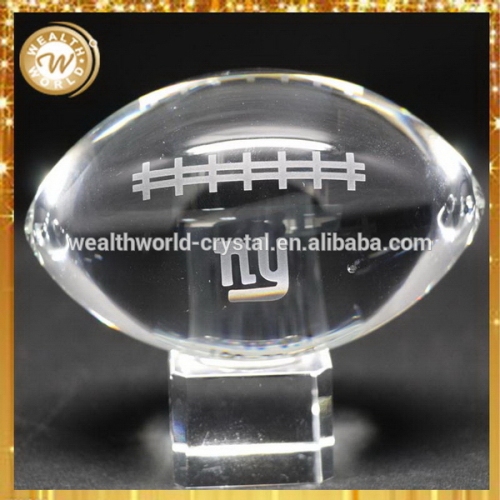 Design hot selling crystal football gift with shoe base