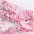 Pink 3D Flower Lace Embroidery Fabric