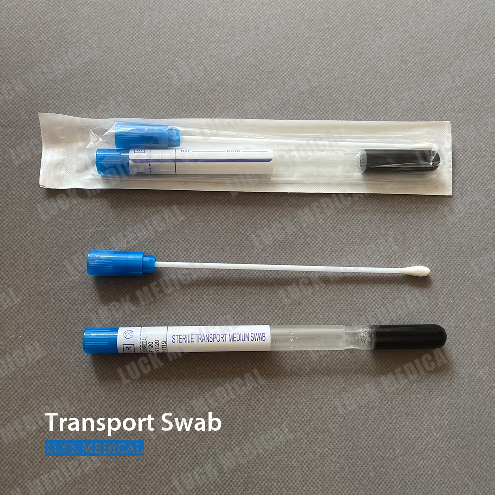 Amostra de swab de transporte na dica de viscose do tubo