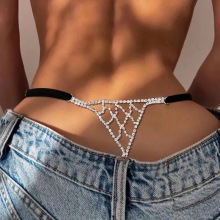 Sparkling Rhinestone Belly Jewelry: Latticed Bikini Waist Chains, Zodiac Charms, and Crystal-Adorned Thong Body Jewelry for a Seductive Look