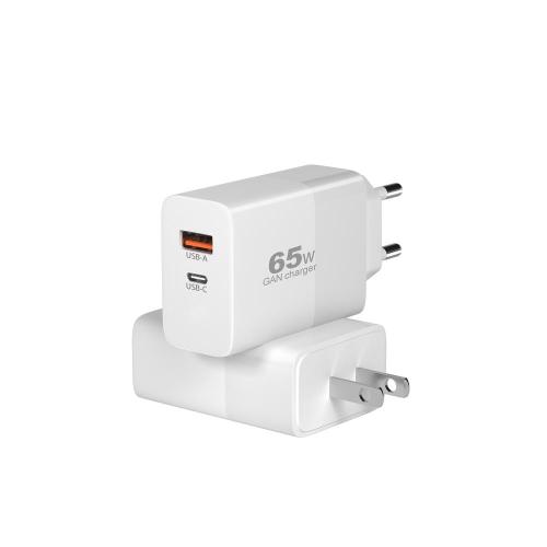 1C1A 2-порт 65W Gan Wall Charger PD Зарядное устройство