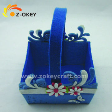 Flower shaped felt home decor gift basket