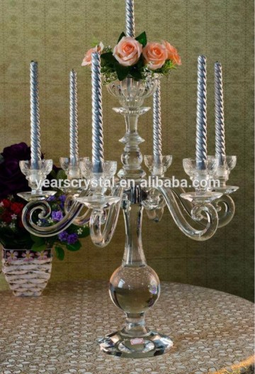 Pillar glass Crystal Wedding Candelabra Centerpieces