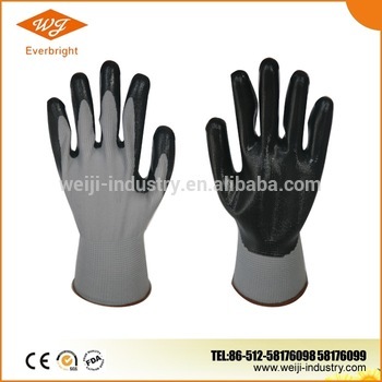 Nitrile Palm Coated Gloves, Working protective Gloves, Rubber Coated Gloves