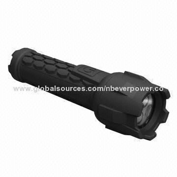 3 LED Rubber Flashlight, 2AA Size