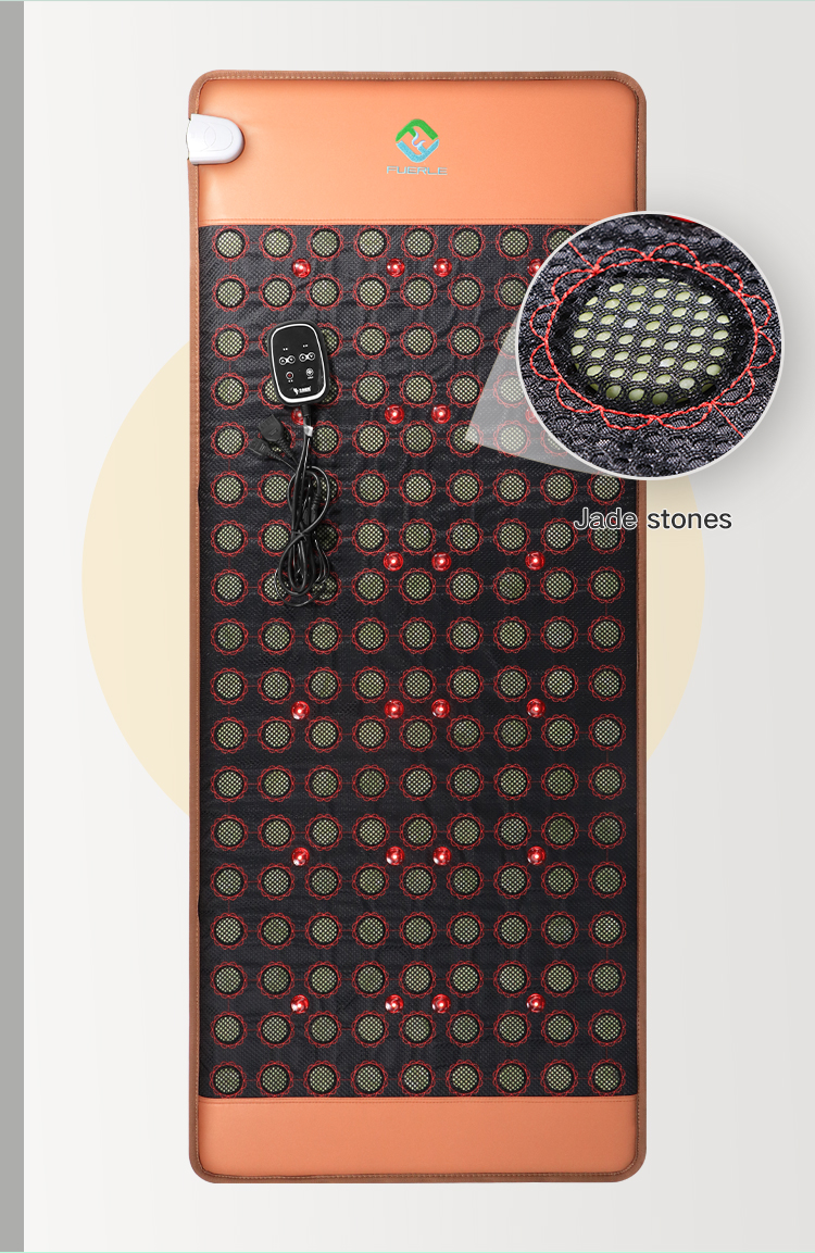 Jade tourmaline thermal massage pemf mats with infrared heat