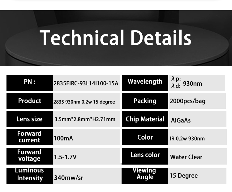 Dome-Lens-IR-LED-930nm-15-degree-2835-SMD-2835FIRC-93L14I100-15A-930nm-LED-15-degree-2835-SMD-LED-Infrared-LED-0_03