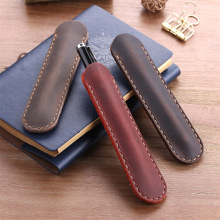 Customizable Retro Leather Pen Pouch with Logo: Premium Gift Option for Writers and Stationery Lovers