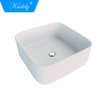 White Square Granite Bathroom Sink