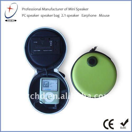 mini speaker bag for promotion,gift speaker with round shape