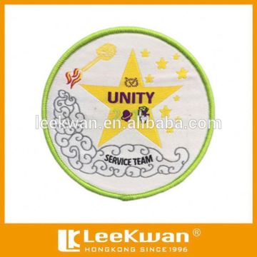 China woven label star embroidery patch