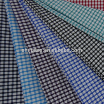 t/c yarn dyed plain simple check fabric