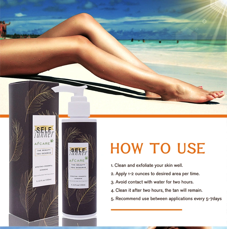 OEM/ODM Private Label Organic and Natural Ingredients Get Even Bronzed Skin Bronzer Color Mild Self Tanner Lotion