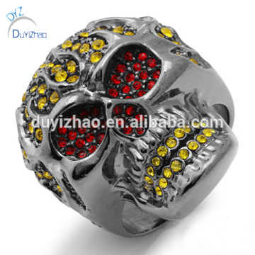 Hip hop rhinestone skull rings