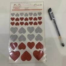Hot Sale PVC Glitter Heart Stickers - Waterproof Vinyl Stickers