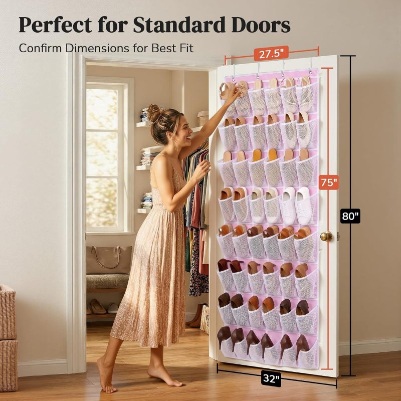 48-Pocket Over Door Mesh Shoe Organizer Rack