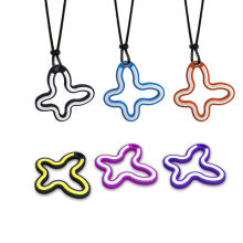 Pink / Purple / Orange / Bkack Silicone Pendant Necklace With Butterfly Shape