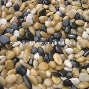 high polished,mixed color flat pebble river stone