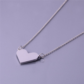 Stainless Steel Silver Gift For Girlfriend Heart Pendant Necklace