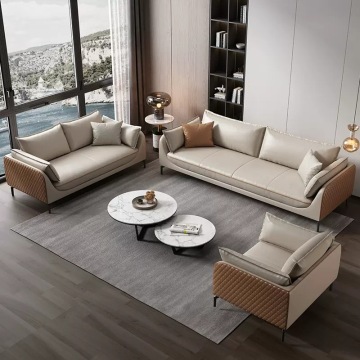 FanRui Modern Nordic Leather Office Guest Sofa