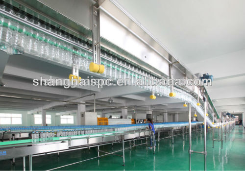 Pure Water, Protein Beverage packing line conveyor system, belt conveyor, plastic chain conveyor, bottle conveyor