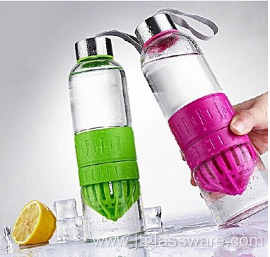 2016 new products glass water bottle with straw