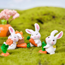 PVC Rabbit Miniature Figurine for Fairy Gardens and Decor