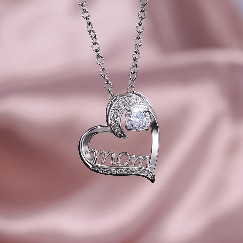 2021 mama necklace gift silver copper cheap crystal stone mothers day gift mom day necklace wholesale