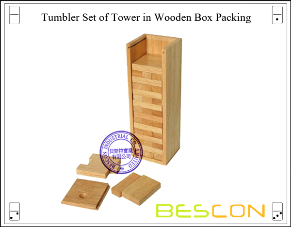 Tumbler Set of Tower in Wooden Box Packing