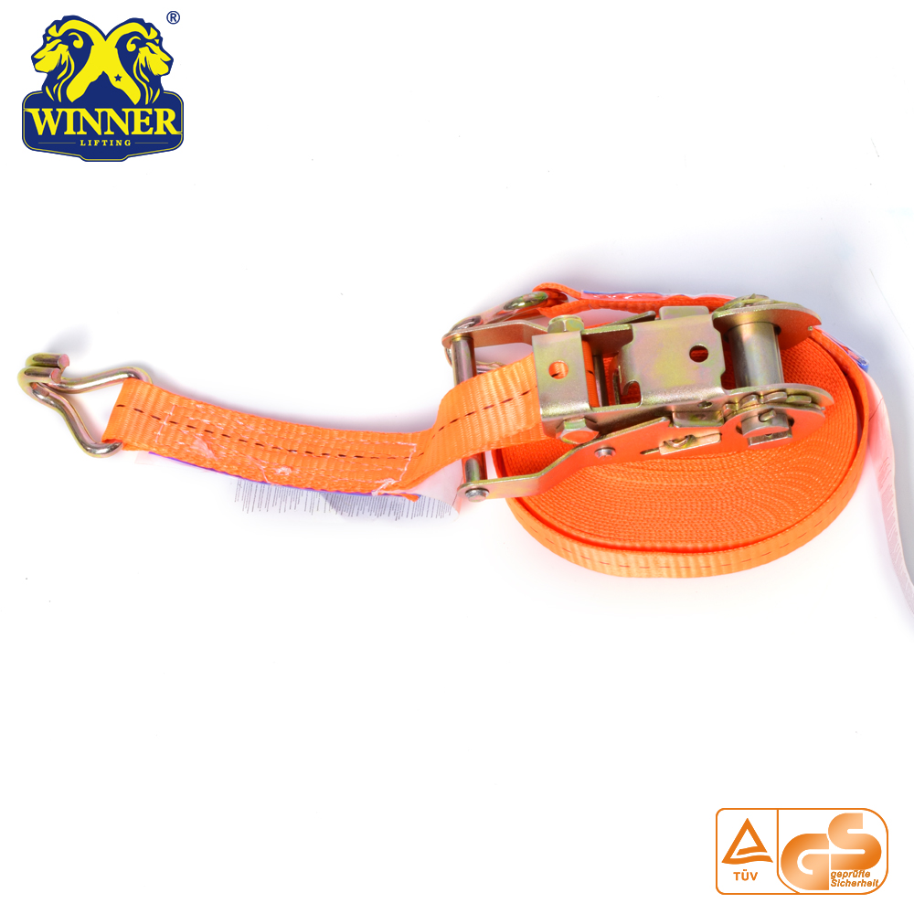 Polyester Webbing Light Ratchet Buckle Strap With J Hook