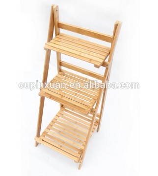 Outdoor garden wood bamboo flower rack