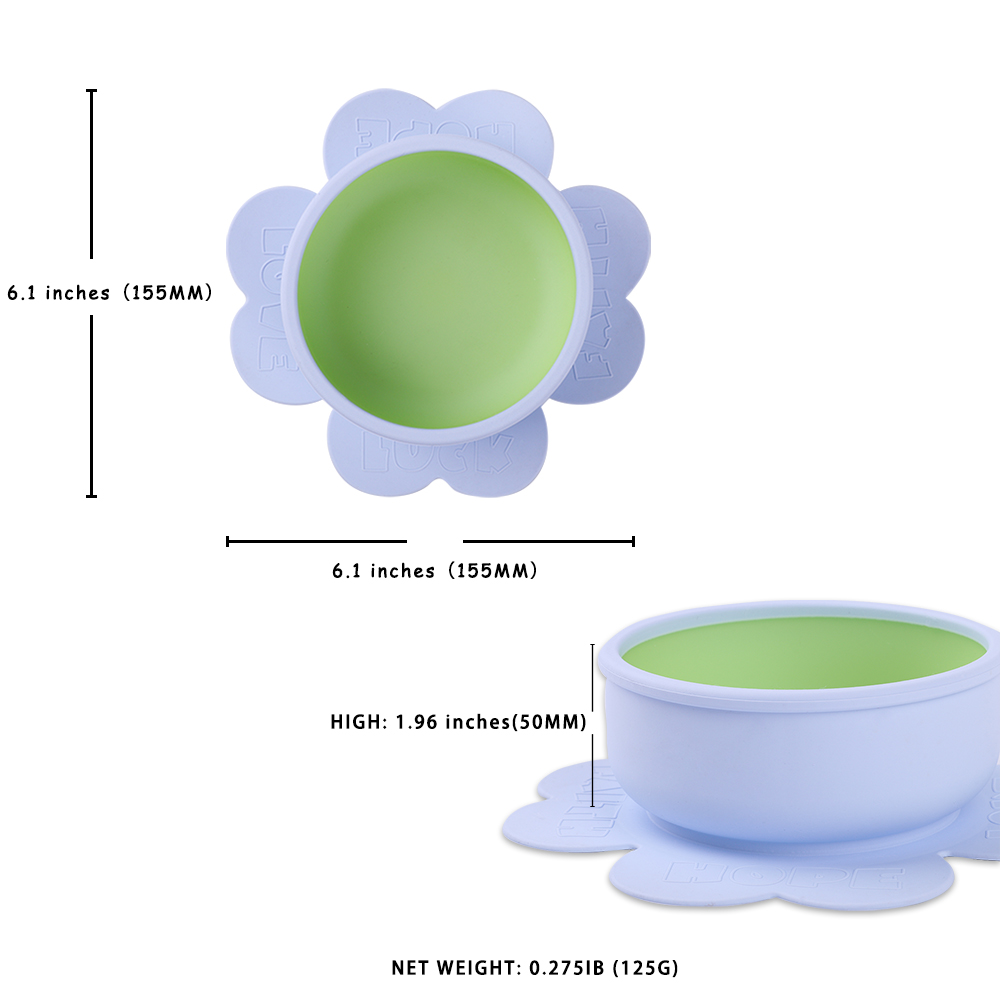 flower shape silicone baby suction bowl