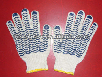 Manufacturer safety pvc dotted string knitted cotton work gloves