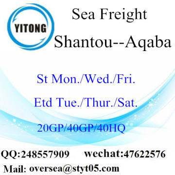 Transporte marítimo de frete do porto de Shantou a Aqaba