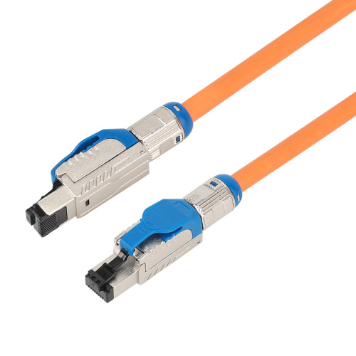 Fiche RJ45 à assemblage sur site avec fermoir Cat8 blindé