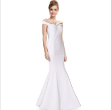 The wedding reception was a long evening gown