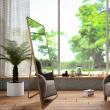 Large Standing Dressing Mirror with Wall Bracket and Frame