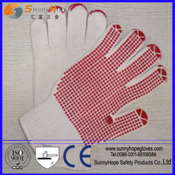 Red PVC dots on palm PVC dotted glove