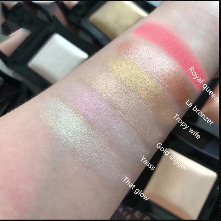 Private Label Single Gillter Face Highlighter Makeup Super High Pigment Baked Highlighter