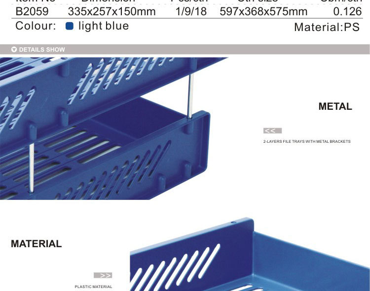 office supplies creative desktop file 2 layers Plastic document Tray