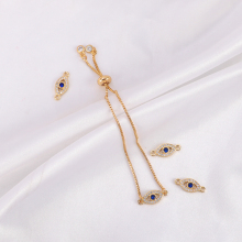 18k Gold Plated Zircon Pendant Necklace - Hand Catenary Evil Eye Lucky Charm for Men