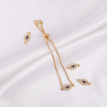 18k Gold Plated Zircon Pendant Necklace - Hand Catenary Evil Eye Lucky Charm for Men