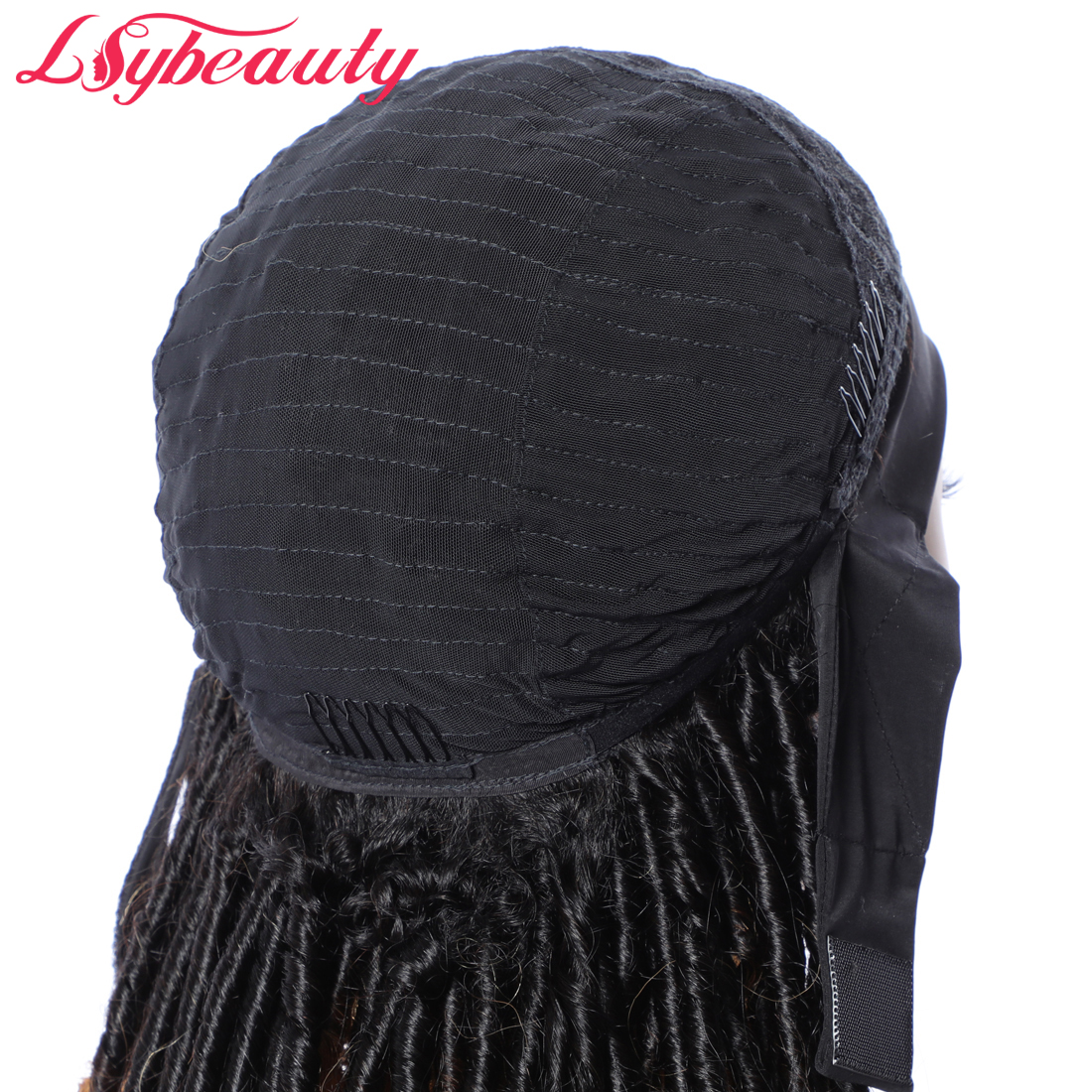 Crochet Braiding Blonde Goddess Faux Locs Human Hair Wigs, Twist Braiding Dread Locks Pre Made Human Hair Wig for Black Women