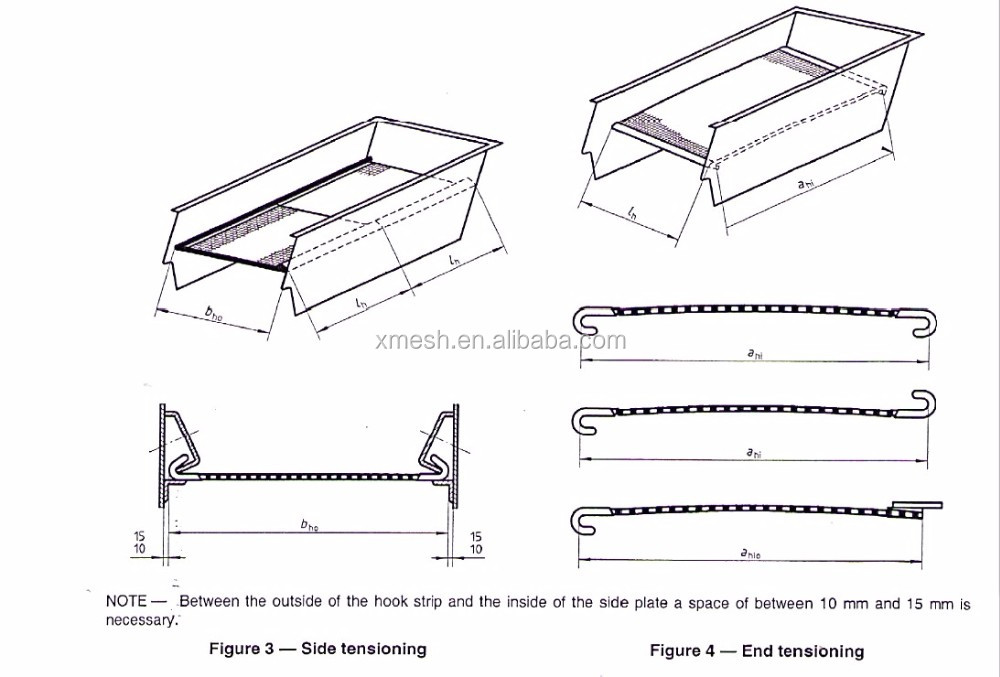 High carbon steel vibrating screen cloth with V hooked edges for mining and aggregate