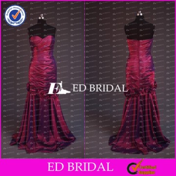 CE634 Sweetheart Strapless Backless Sheath Dark Red Taffeta Evening Dress 2015